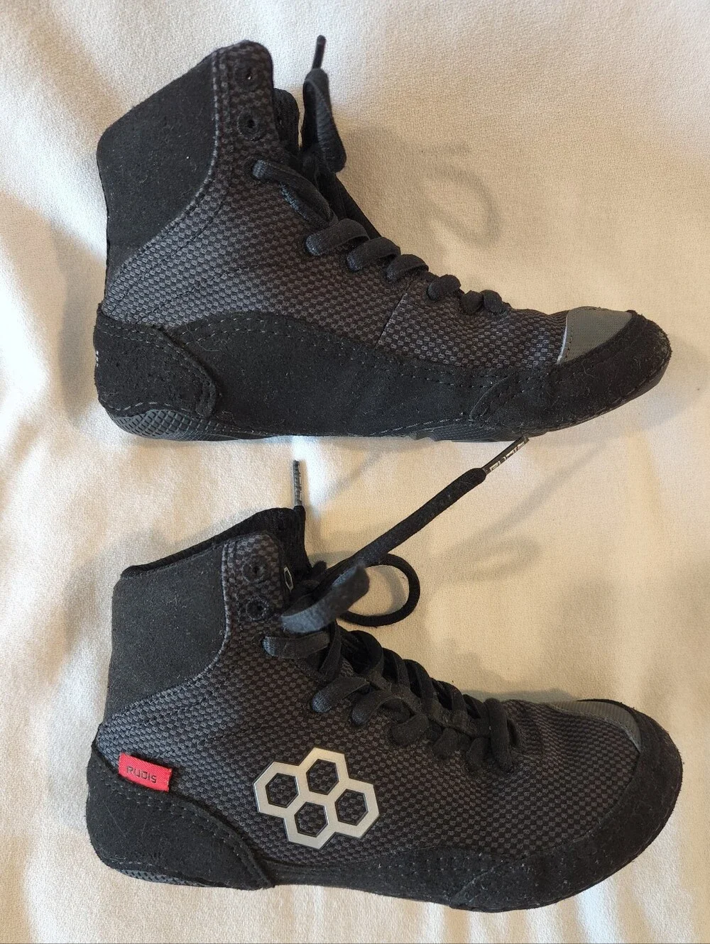 Rudis Colt 2.0 Wrestling Shoes Mens Youth Size 3 Black White Sneaker High Top
